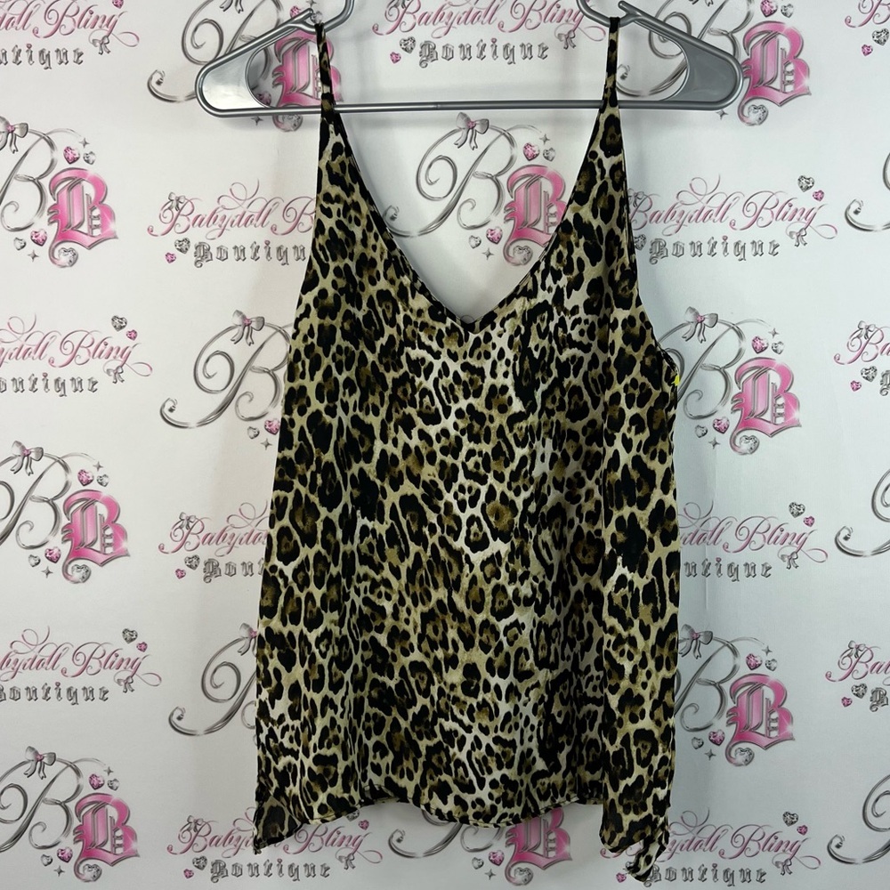 Tank top camisole cheetah print animal Leopard Print Women's Top sleeveless